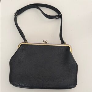 Vintage Black Leather Handbag